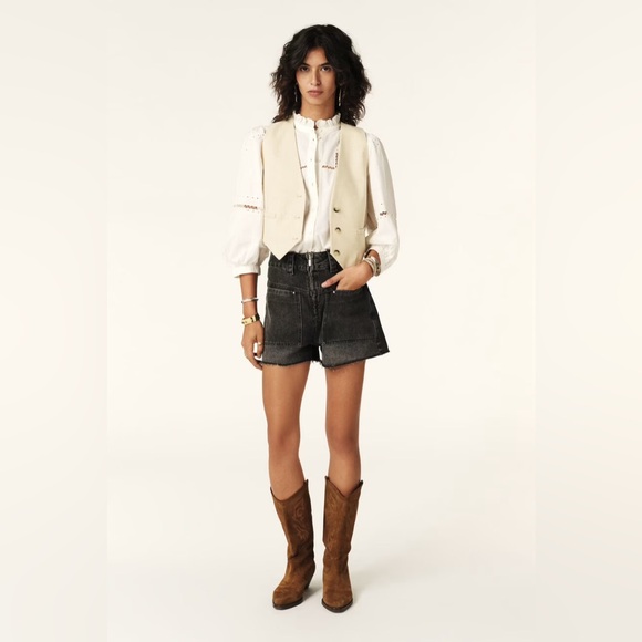 ba&sh David Grey High Waist Shorts - Picture 1 of 7